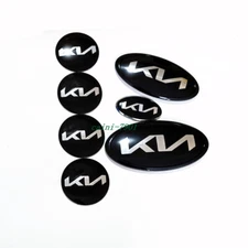 7x Oval KN Front Rear Steering Wheel Center Badge Sticker for K5 K3 FORTE OPTIMA