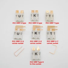 4pcs K type PCC-SMP-K/T/U type PCB mounting socket K type thermocouple vertical