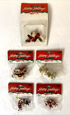 Lot Of 5 Vintage Mini Christmas Ornaments All Different New In Packages Leewards