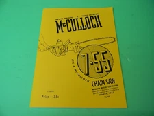 MCCULLOCH 7- 55  7-55 CHAINSAW SERVICE MANUAL AND PARTS CATALOG  ---- MANUAL 85
