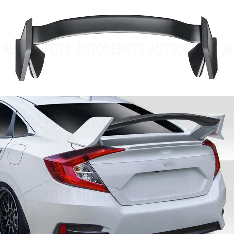 Type R Style Rear Trunk Spoiler W/ LED Light For 2016-2021 Honda Civic Sedan – Black