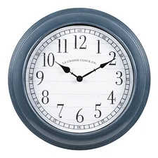 404-3841B La Crosse Clock Co. 16" Everly Plastic Analog Wall Clock - Gray
