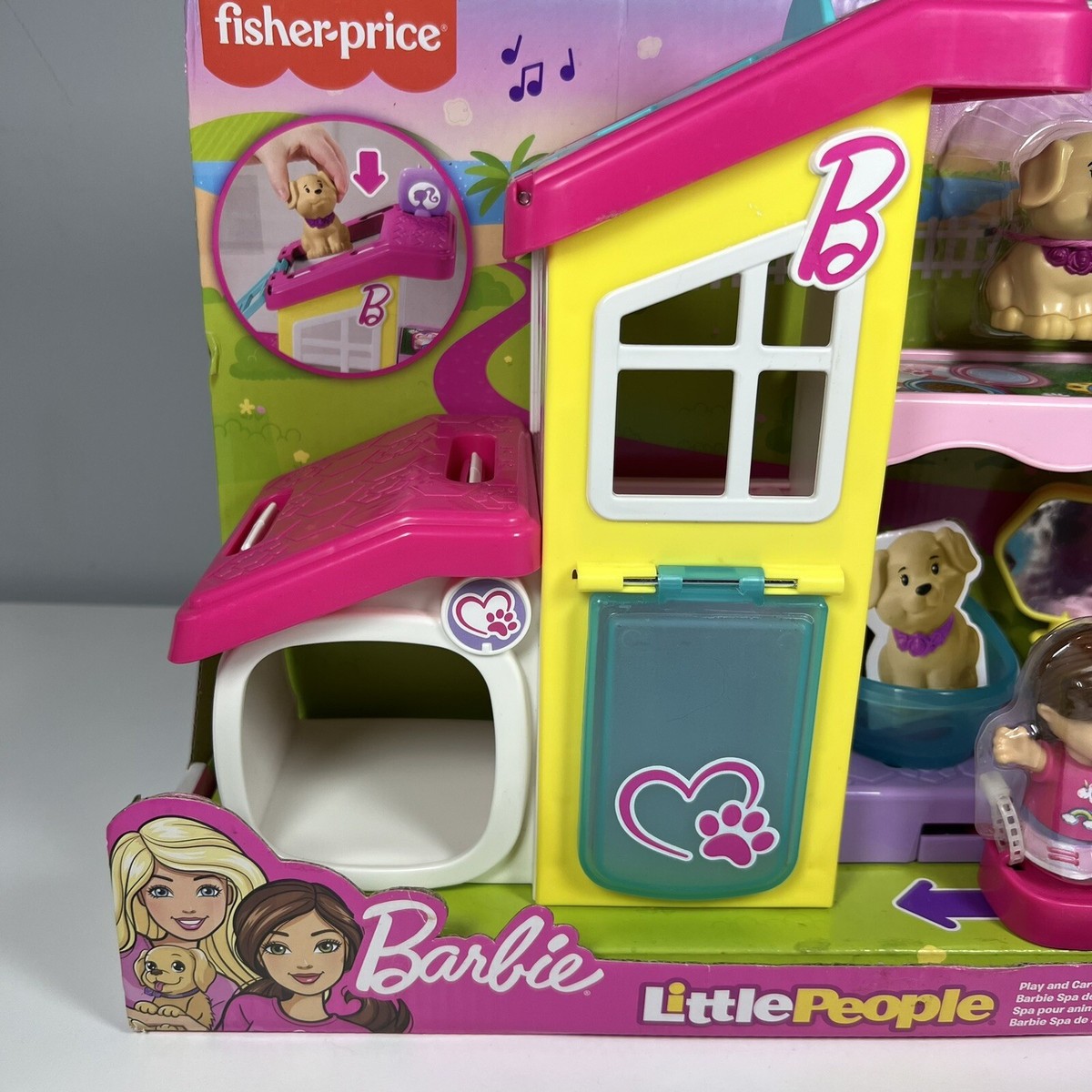 Fisher-Price Little People Barbie Play and Care Pet Spa New 2022 cat dog  girl