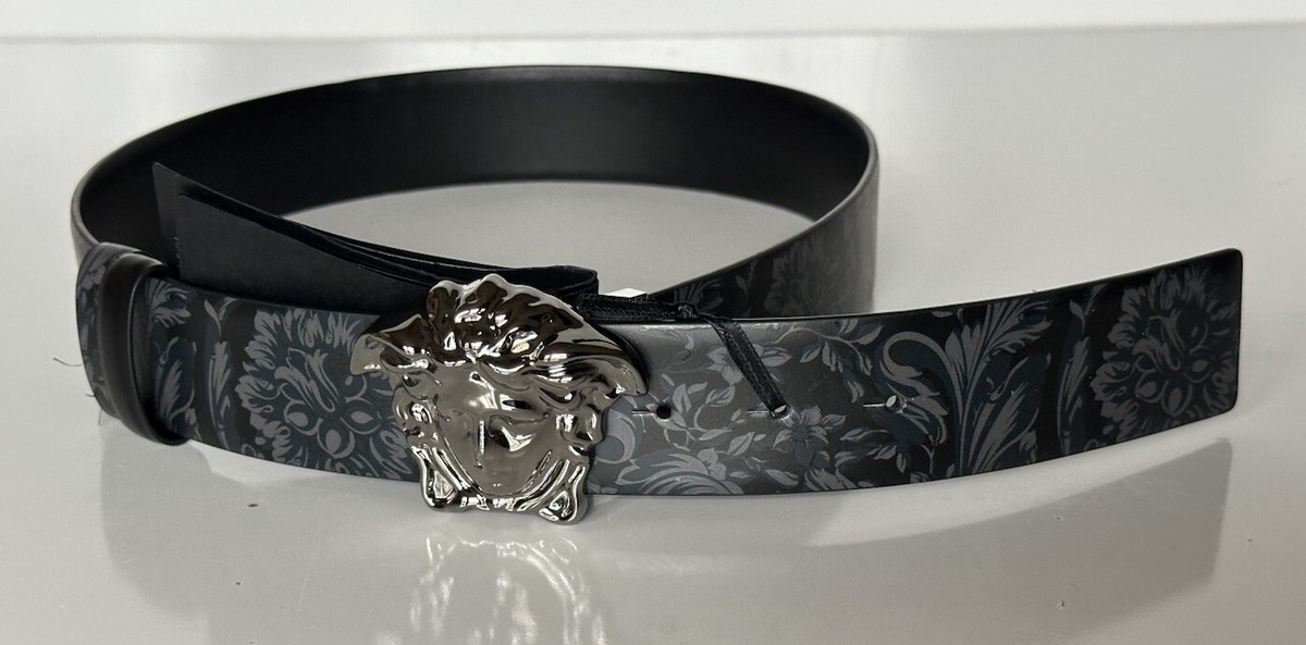 Versace Medusa-Buckle Reversible Leather Black Belt 85 (34 