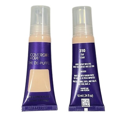 Lot Of 2 Covergirl + Olay The De Puffer Eye Concealer 310 Fair  - UNCARDED