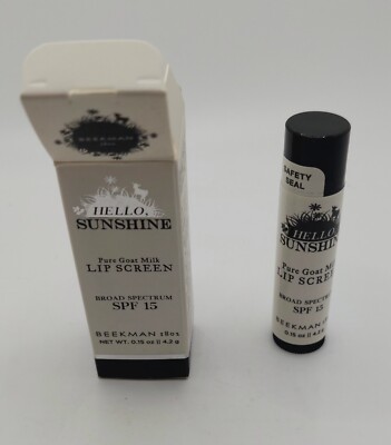 NEWBeekman 1802 Lip Screen Hello Sunshine Broad Spectrum SPF15 Goat Milk 0.15 oz
