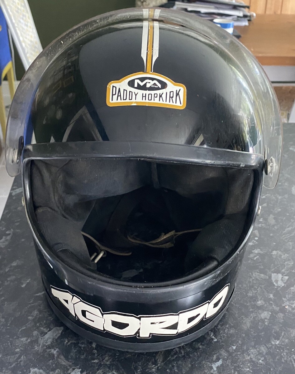 アンティーク雑貨 DUNS HELMET 1980s 1990s BLACK Extremely Rare Paddy Hopkirk Agordo Helmet Black Vintage. KH , RD