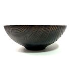 Hand Made Wooden Bowl, Artist Signed & Dated , Black Outer Stain, 9.5 W X 3.75T