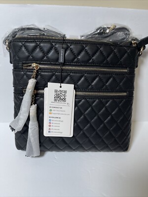 Lovevook NWT s Shoulder Bag With Tassel Design Black Quilted Faux Leather Design