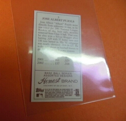 2003 Albert Pujols Topps 205 Honest Variation Back Mini #3 St. Louis Cardinals - Image 4 of 4