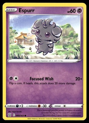 Espurr 060/163 Common Battle Styles Pokemon Near Mint