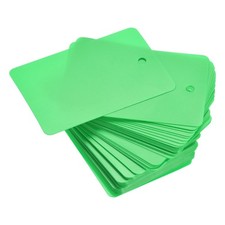 100Pcs 1.6x2.4 Inch Green Blank Eyelet Hole Plastic Shipping Tag Valve Marking