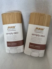 NEW Raw Sugar Simply Deo Santal + Verbena Aluminum-Free Deodorant 2.7 Oz Qty 2