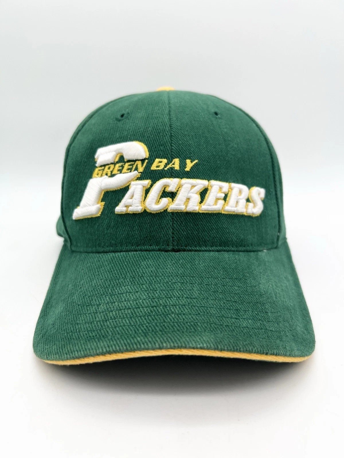 Vintage Green Bay Packers NFL Logo Athletic Adjustable Hat Cap Green Yellow