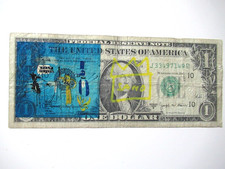 c) J.M.BASQUIAT: 1$ BANKNOTE ORIGINAL SIGNIERT, ZERTIFIZIERT, USPS- FEB 10.1987