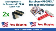 Raspberry Pi GPIO Expansion Pack Stacking Headers  Breakout Board Bundle