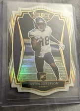 2020 Panini Select- Premier Level Justin Jefferson #161 White Prizm Die-Cut (RC)