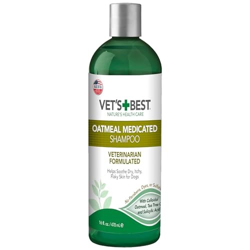 Vet's Best Medicated Oatmeal Dog Shampoo, Soothes Dry Itchy 