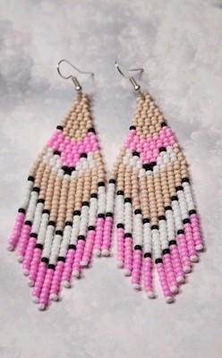 Beaded Fix Desing  Chandelier  Earrings. Fox Desing. Long 3.5 In
