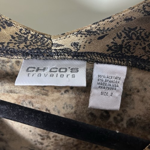 Maglia donna manica lunga Chico’s Travelers taglia 2 Lg 12 fantasia pesante usata in ottime condizioni - Foto 2 di 3