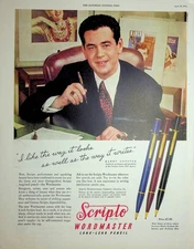 Original 1946 Vintage Pens Ad: Scripto Word-Master, Long-pencil #Collectives
