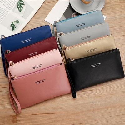 Women's Ultra Thin Long Wallet Zipper Wallet Large Capacity Portable Handbag