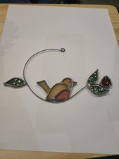 Stained Glass Bird And Flower Suncatcher