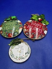 Metal Holiday Christmas Design Ornament - Set Of 3 Set 4 