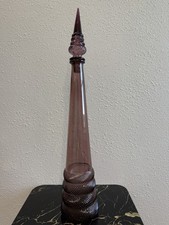 VINTAGE EMPOLI 26" PLUM/PURPLE/AMETHYST REVERSE ROPING GENIE BOTTLE w/ STOPPER