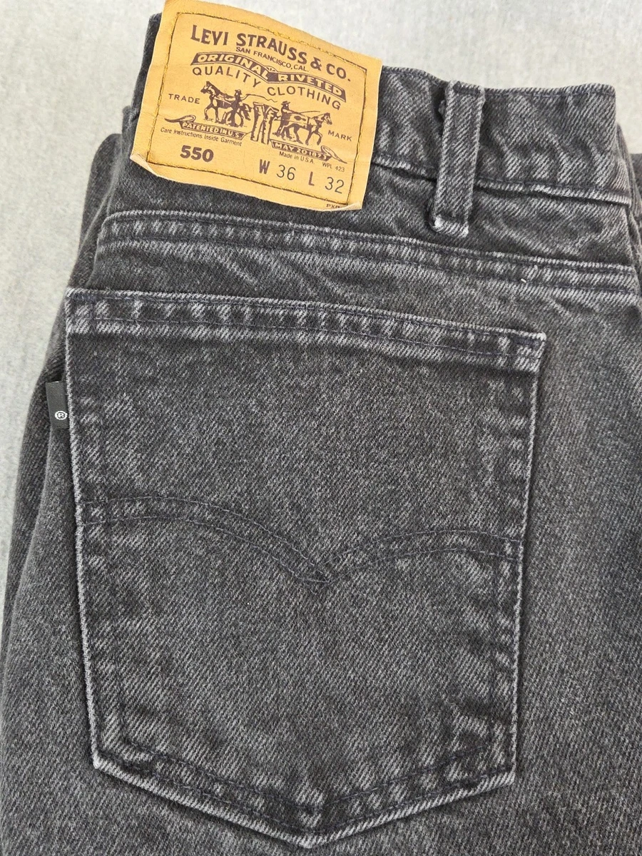 Jeans Vintage Levi's Galactic Wash Noir Années 80 - Taille W36 L32 - Neuf Sans étiquettes