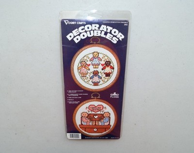 VTG NOS Decorator Doubles Cross Stitch Kit 205I Vogart Forever Friends USA 4''