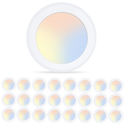 LED Disc Light 6 inch 16.5W 1100LM 3CCT Dimmable 24 Pack ECOELER 5/6inch