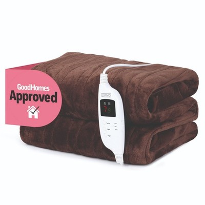 LIVIVO Beheizbare Elektrische Überdecke Schokolade Fleece Überwurf 160x130cm