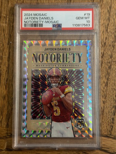 2024 Panini Mosaic Notoriety Jayden Daniels #19 (RC) PSA 10 Gem Mint Rookie SP