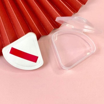 Tragbare Dreieck Schwamm Transparent Kosmetiktasche Make-up Puffbox Aufbewahrung .b_wo