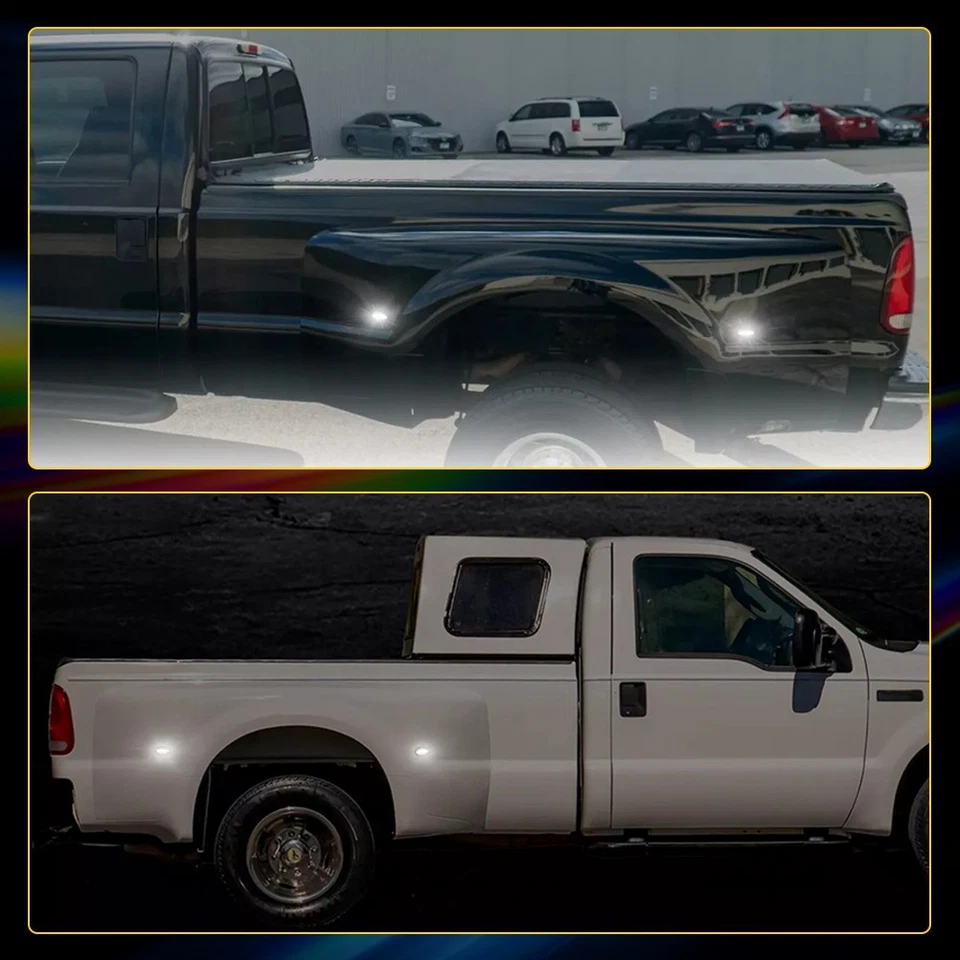 Smoke Amber LED Fender Marker Side Light Fit 99-10 Ford F350 F450 Superduty 1-10 - Image 3 of 4