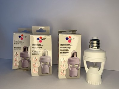 4 x FLY Light Socket Motion Sensor E27 60W Max IP20 White Indoor.