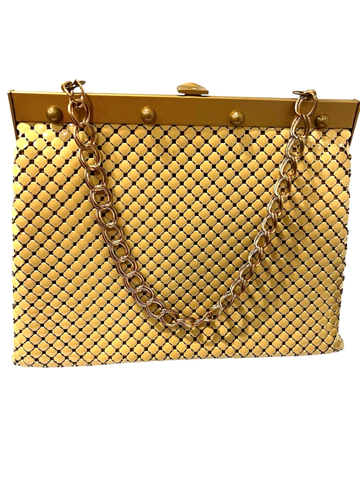 Bolso de Mano Whiting and Davis Vintage Cálido Beige Malla Foto 2 de 4