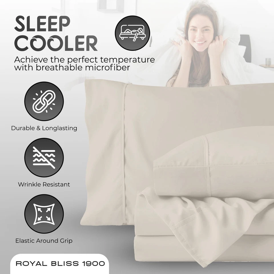 Juego de sábanas Top Split Flex Head King Size - Cama ultra suave calidad egipcia ella... Foto 3 de 4