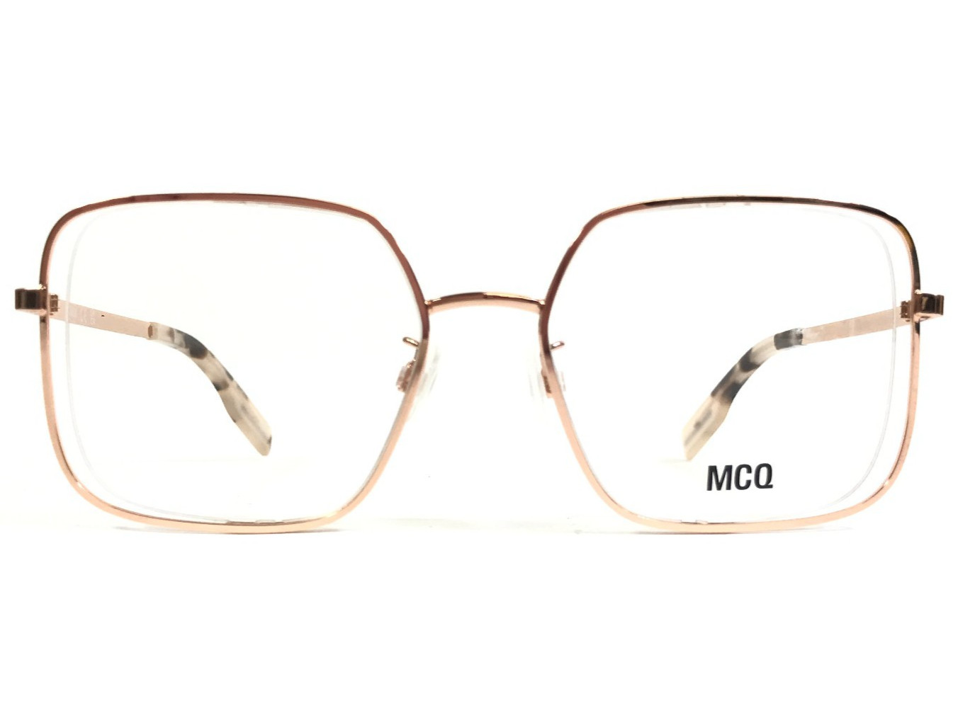 Alexander McQueen Eyeglasses Frames MQ0318O 003 Polished Gold Semi Rim 52-18-140