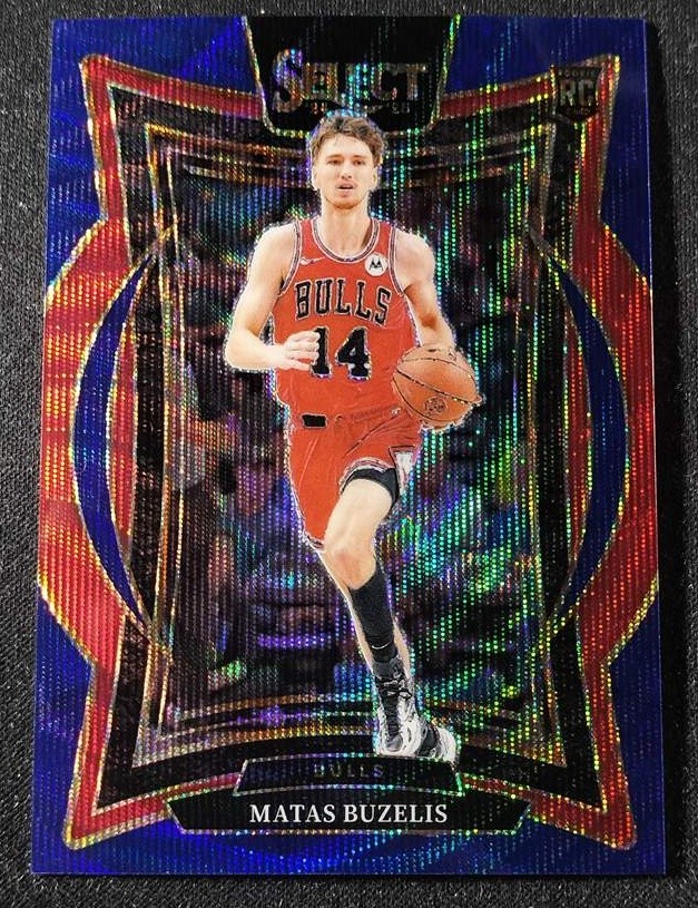 Matas Buzelis 2024-25 Panini Select Concourse Blue Wave Prizm 12/75 RC #70