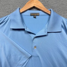 Peter Millar Summer Comfort Polo Shirt Mens 2XL XXL Blue Stretch Performance