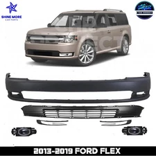 Front Bumper Cover Fascia & Lower Grille Kit For 2013-2019 Ford Flex