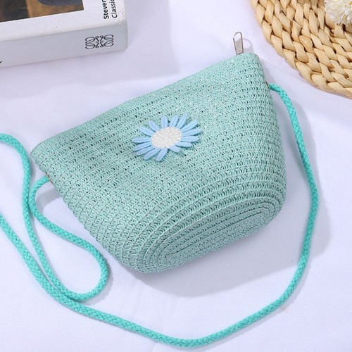 Shell Shape Straw Handbag Woven Summer Beach Bag Straw Bag Kid Children - Picture 8 of 22