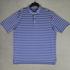 Peter Millar Polo Shirt Mens XL Summer Comfort Golf Performance Blue Stripe Golf