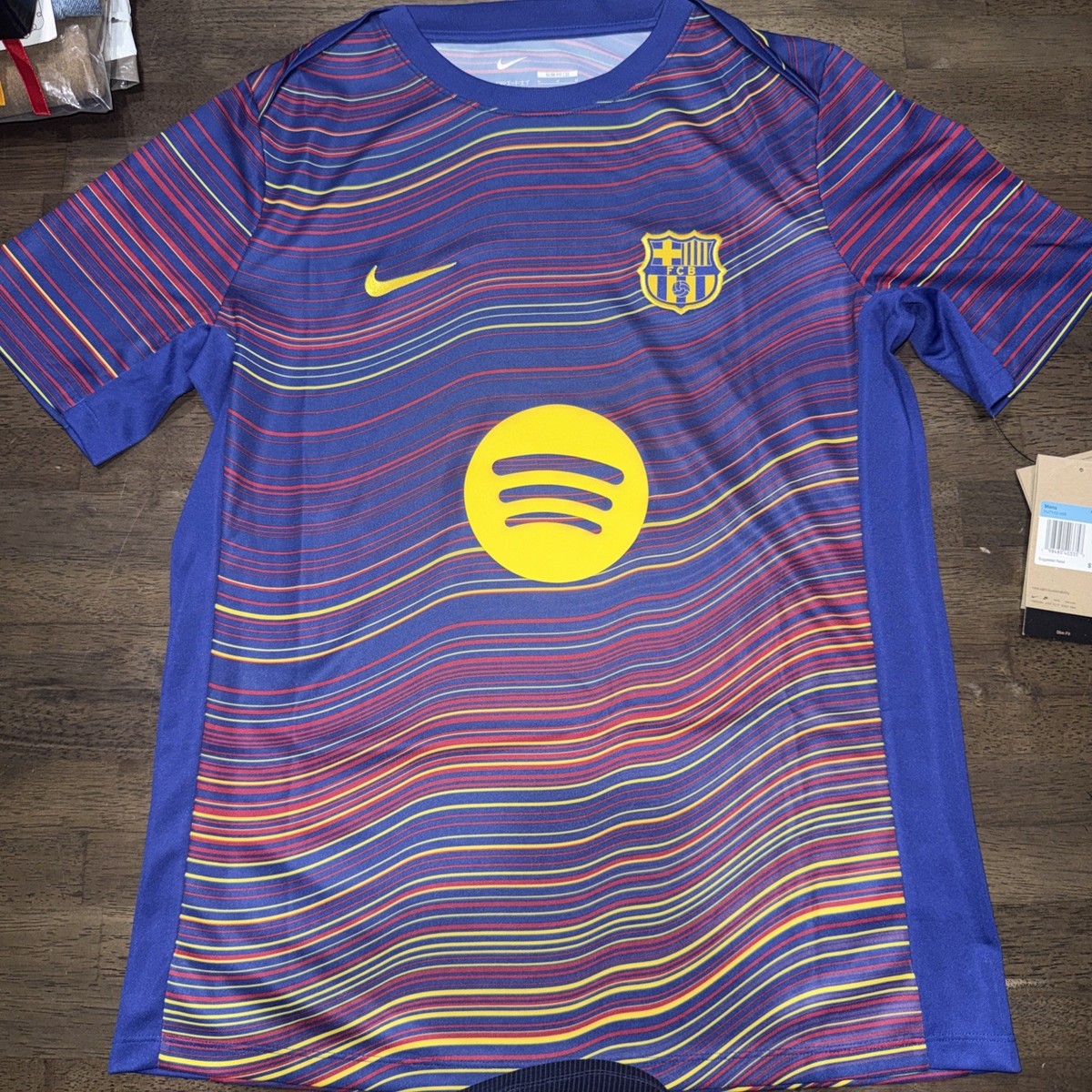 New Nike FC Barcelona Academy Pro Home Pre-Match Soccer Top Size
