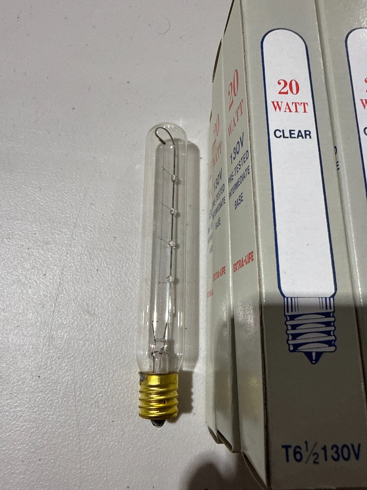 Tubular Clear 20W 130V T6.5 Intermediate Bayonet Base Applia