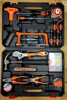 Huhomco 117-teiliges Haushaltswerkzeug-Set Zange, Säge, Hammer, Schraubenschlüssel, Schraubendreher