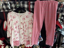 Boutique Red Stripes Dots SANTA CLAUS Christmas Holiday Outfit Girls 14/16