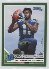 2019 Panini Donruss Rated Rookie Press Proof Green Gary Jennings Jr #334 2y0